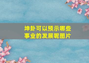 坤卦可以预示哪些事业的发展呢图片