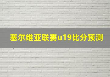 塞尔维亚联赛u19比分预测