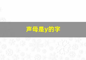 声母是y的字