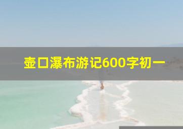 壶口瀑布游记600字初一