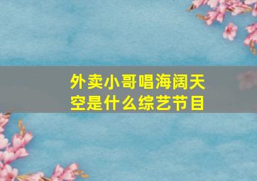 外卖小哥唱海阔天空是什么综艺节目