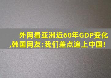 外网看亚洲近60年GDP变化,韩国网友:我们差点追上中国!