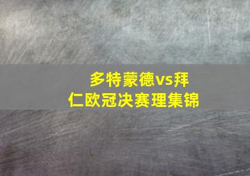 多特蒙德vs拜仁欧冠决赛理集锦