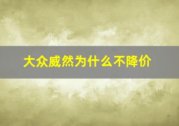 大众威然为什么不降价