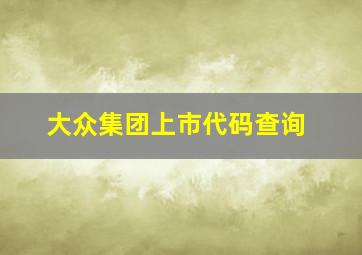 大众集团上市代码查询