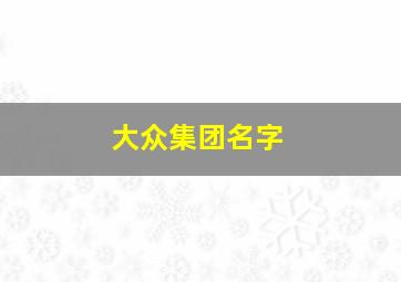 大众集团名字