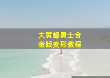 大黄蜂勇士合金版变形教程