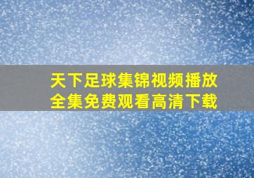 天下足球集锦视频播放全集免费观看高清下载