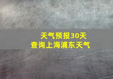 天气预报30天查询上海浦东天气