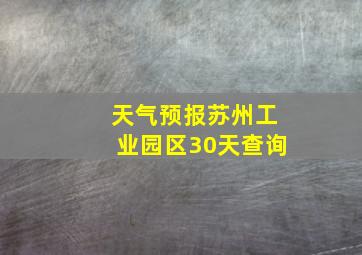 天气预报苏州工业园区30天查询