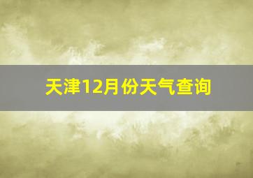 天津12月份天气查询