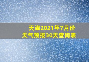 天津2021年7月份天气预报30天查询表