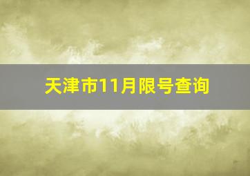 天津市11月限号查询