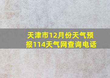 天津市12月份天气预报114天气网查询电话