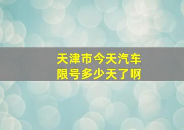 天津市今天汽车限号多少天了啊