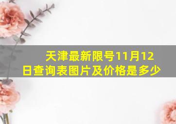 天津最新限号11月12日查询表图片及价格是多少