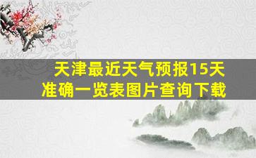 天津最近天气预报15天准确一览表图片查询下载