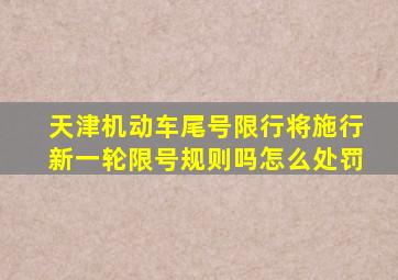 天津机动车尾号限行将施行新一轮限号规则吗怎么处罚