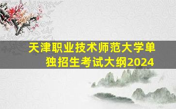 天津职业技术师范大学单独招生考试大纲2024