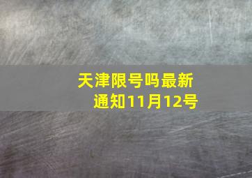 天津限号吗最新通知11月12号