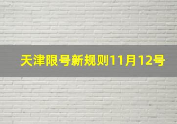 天津限号新规则11月12号