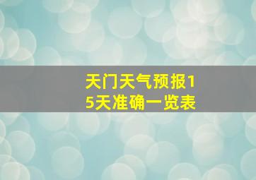 天门天气预报15天准确一览表