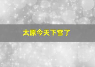 太原今天下雪了