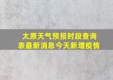 太原天气预报时段查询表最新消息今天新增疫情