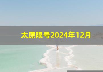 太原限号2024年12月