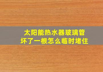 太阳能热水器玻璃管坏了一根怎么临时堵住