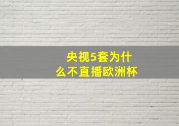 央视5套为什么不直播欧洲杯