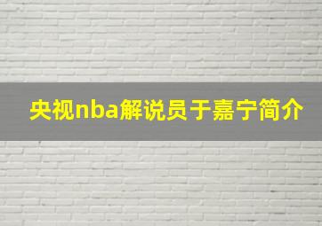 央视nba解说员于嘉宁简介