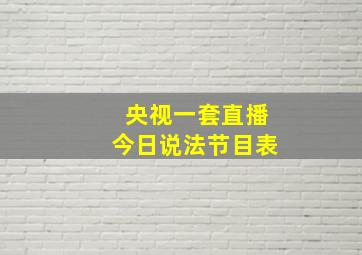 央视一套直播今日说法节目表