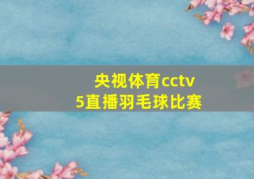 央视体育cctv5直播羽毛球比赛