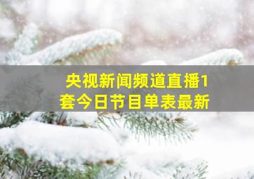 央视新闻频道直播1套今日节目单表最新