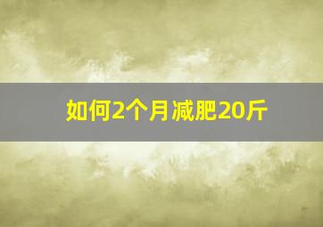 如何2个月减肥20斤