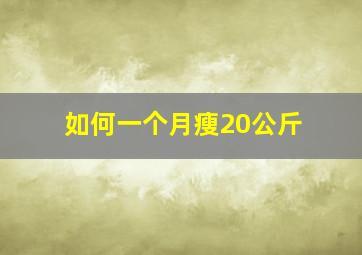 如何一个月瘦20公斤