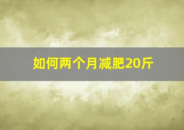 如何两个月减肥20斤