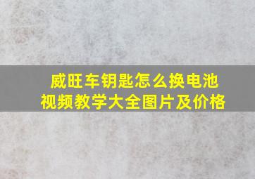 威旺车钥匙怎么换电池视频教学大全图片及价格