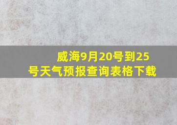 威海9月20号到25号天气预报查询表格下载