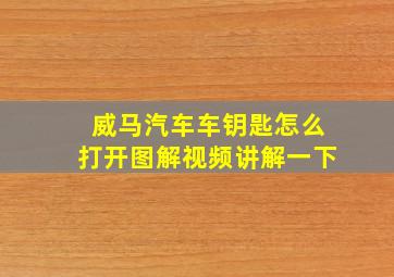 威马汽车车钥匙怎么打开图解视频讲解一下