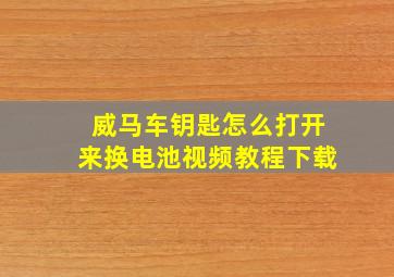 威马车钥匙怎么打开来换电池视频教程下载