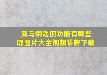 威马钥匙的功能有哪些呢图片大全视频讲解下载