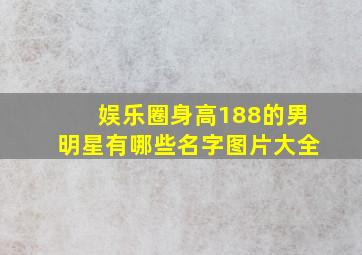 娱乐圈身高188的男明星有哪些名字图片大全