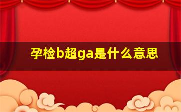 孕检b超ga是什么意思