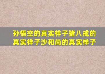 孙悟空的真实样子猪八戒的真实样子沙和尚的真实样子