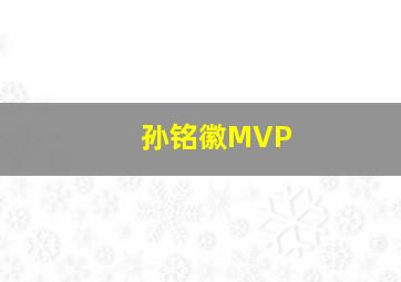 孙铭徽MVP