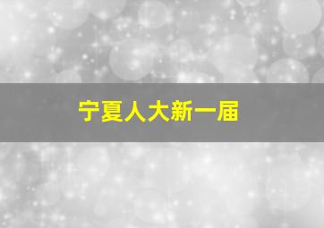 宁夏人大新一届