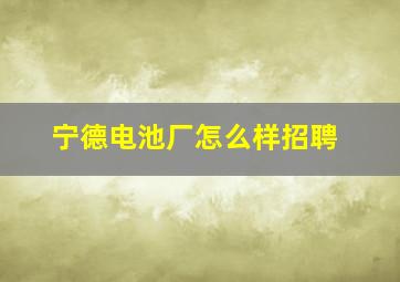 宁德电池厂怎么样招聘