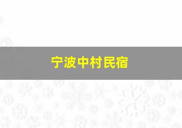 宁波中村民宿